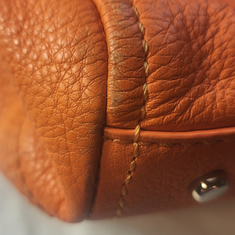 Kate Spade Cobble Hill Small Leslie Convertible Bag GUC Pumpkin Orange - Picture 15 of 16